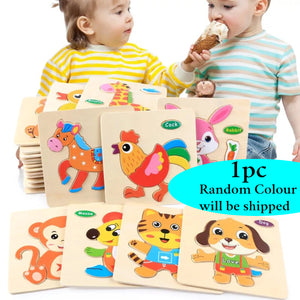 Wooden 3D Animal Puzzle With name - Best Option for return Gift - EKT1070