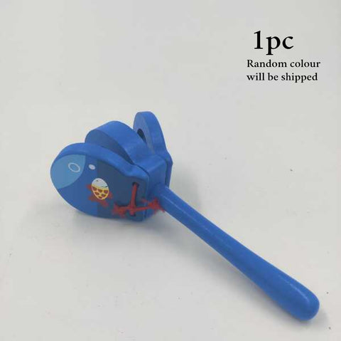 Wooden Clapping Rattle Multi Color - 1 Pc Random Color Will be shipped- EKT2129