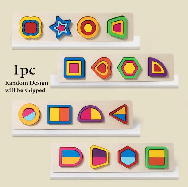 Wooden Four Column Shape Puzzle 1 Pc Random Design Will Be Shipped - EKT3240