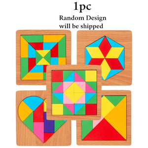 Wooden Tangram Puzzle 1Pc Random Design Will Shipped - EKT3298