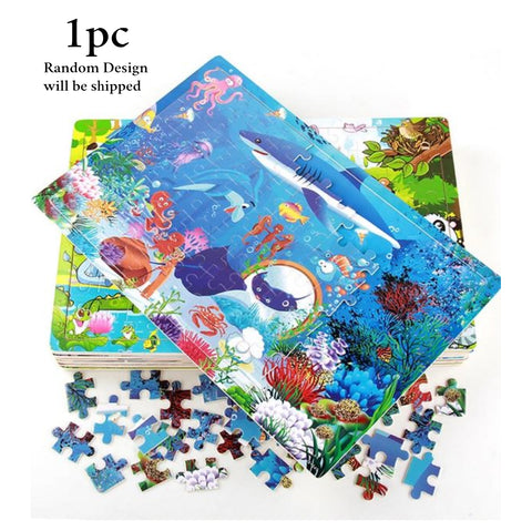 Wooden Big Jigsaw Puzzle With Picture 1Pc Random Design Will Be Shipped - EKT3366