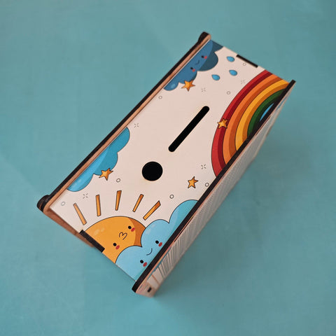 1 Wooden Piggy Bank for Adults & Kids will be shipped - EKW0287