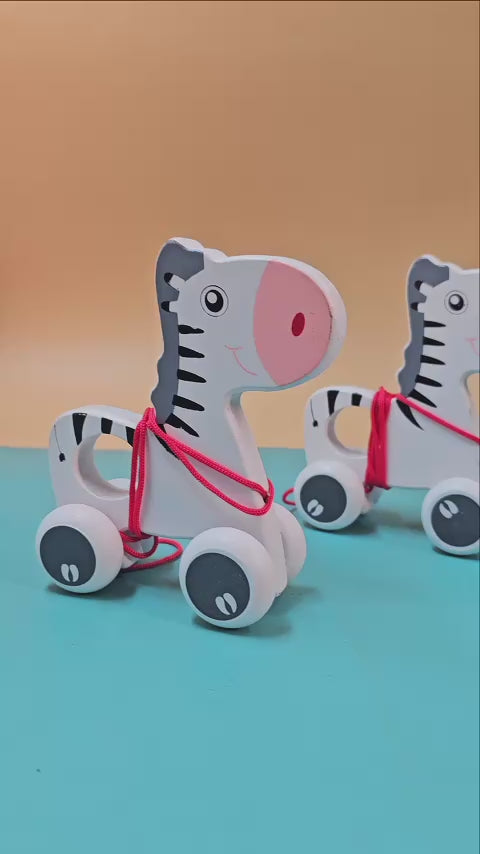 Wooden Zebra pull along - EKT2189