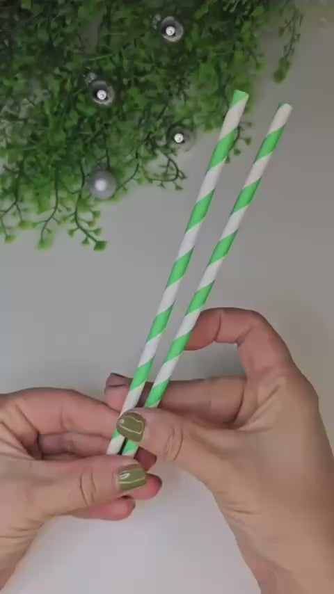 Paper Straw Glitter Shaded 25pcs Random Design Will Be Shipped - EKC2129