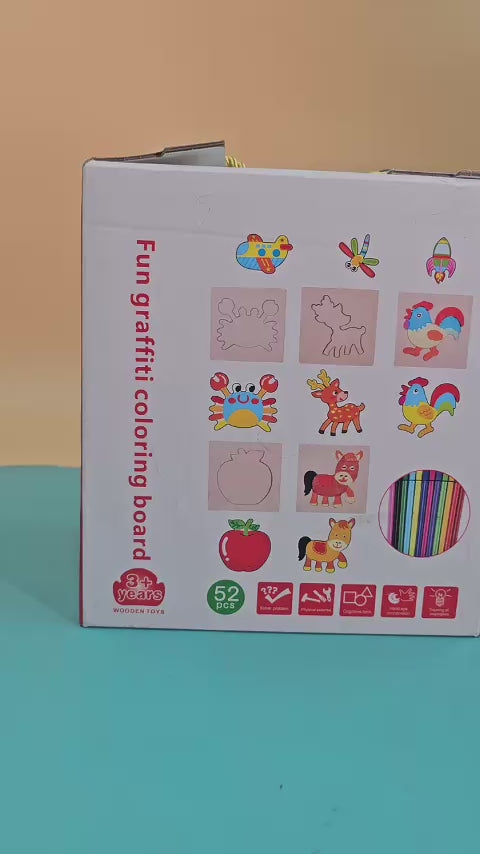 Extrokids Wooden Educational toys Graffiti Pattern Color Reference - EKT1689