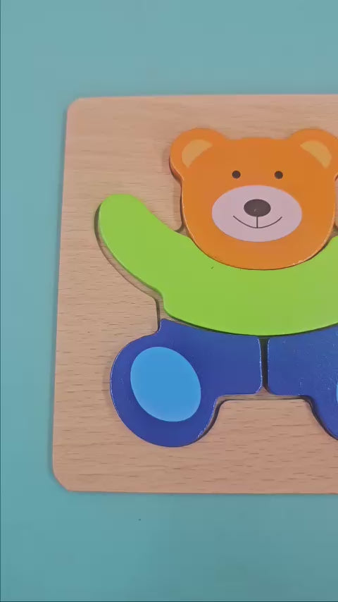Extrokids Wooden 3D Puzzle Board - Teddy Bear  - EKT1994