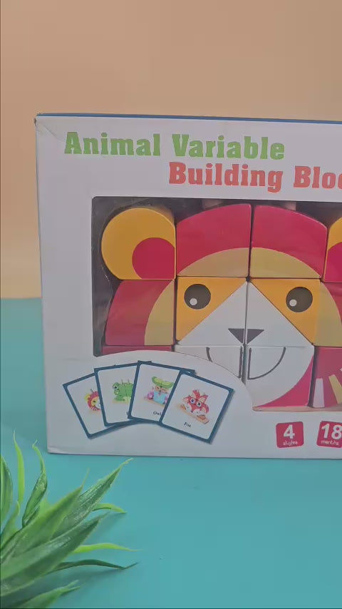 Extrokids Animal Variable Building Wooden Blocks - EKT2025