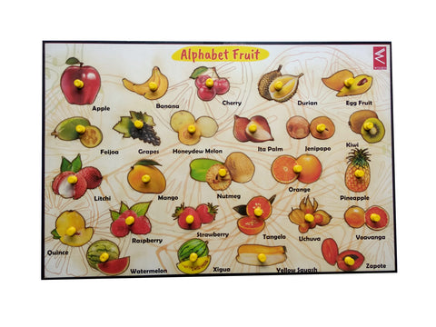 Extrokids Wooden Fruit Learning Educational Knob Tray - EKW0033