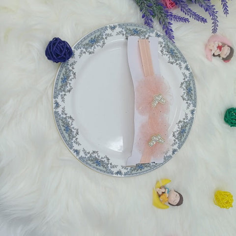 Hair Band - Cloth Type - Butterfly - Peach - CTKA0137