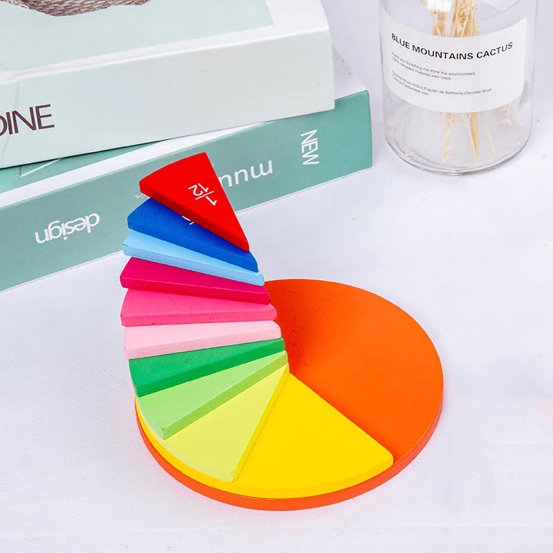 Wooden Educational Math FractionsToy - Teach Maths Fractions in a Fun way - EKT0995