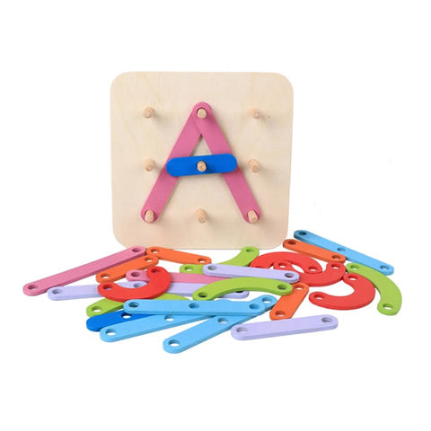 Wooden Learning cum Puzzle - Collage Alphabets and Shapes - EKT1044