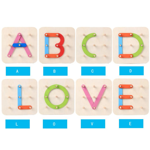 Wooden Learning cum Puzzle - Collage Alphabets and Shapes - EKT1044