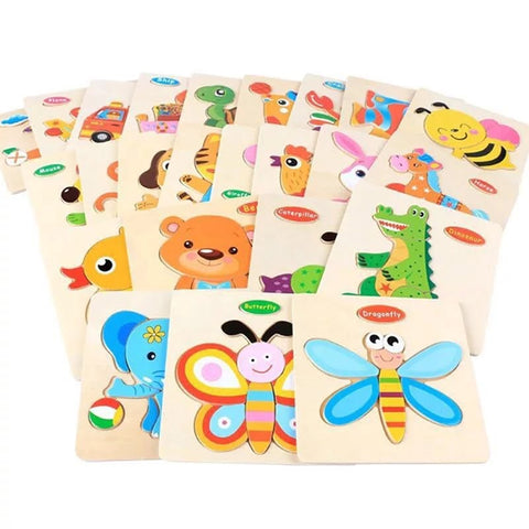 Wooden 3D Animal Puzzle With name - Best Option for return Gift - EKT1070