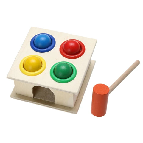 Extrokids Wooden Hammer Case (Multicolour) Pinball Montessori Early Learning Developmental Toy - EKT1288