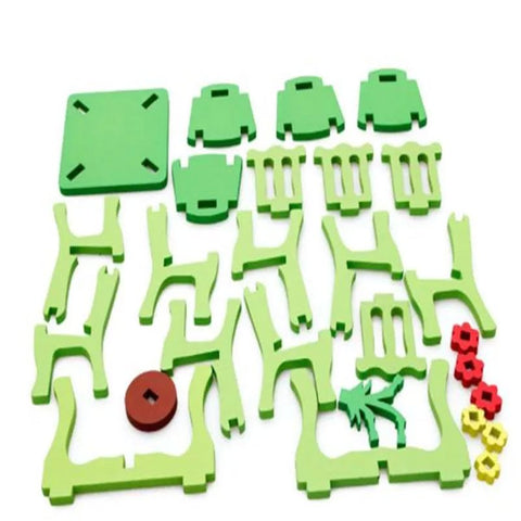 Extrokids Wooden 3D assembling furniture Chair blocks toys - EKT1295