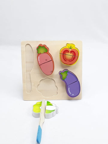 Wooden Fruit Cutting Set Toy | Realistic Sliceable Fruits with Velcro | Cooking Play House Set | Educational Toys Kids 3 + Years BRINJAL2 - EKT1307