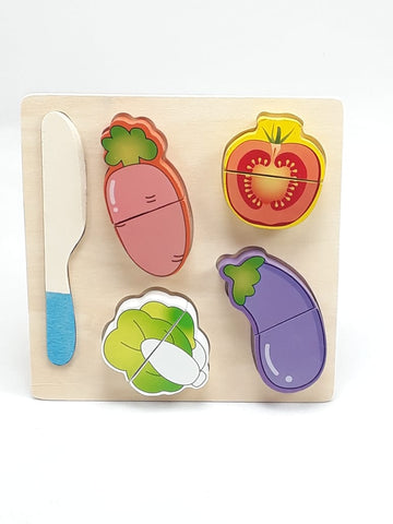 Wooden Fruit Cutting Set Toy | Realistic Sliceable Fruits with Velcro | Cooking Play House Set | Educational Toys Kids 3 + Years BRINJAL2 - EKT1307