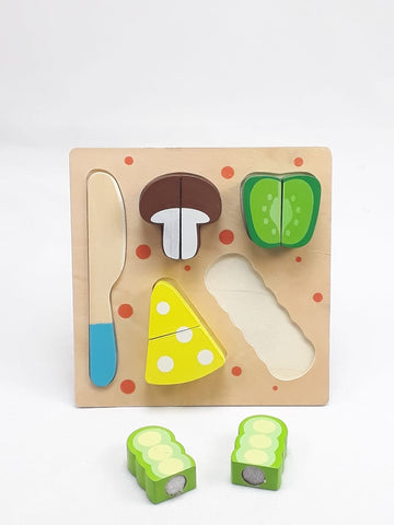 Wooden Fruit Cutting Set Toy | Realistic Sliceable Fruits with Velcro | Cooking Play House Set | Educational Toys Kids 3 + Years MUSHROOM2 - EKT1308