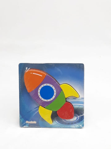Extrokids Wooden 6x6 puzzle board printed Rockets - EKT1349