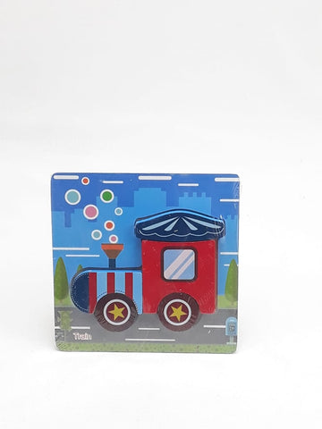 Extrokids Wooden 6x6 puzzle board printed Train - EKT1351