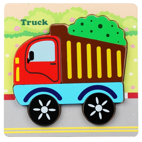 Extrokids Wooden 6x6 puzzle board printed Truck - EKT1352