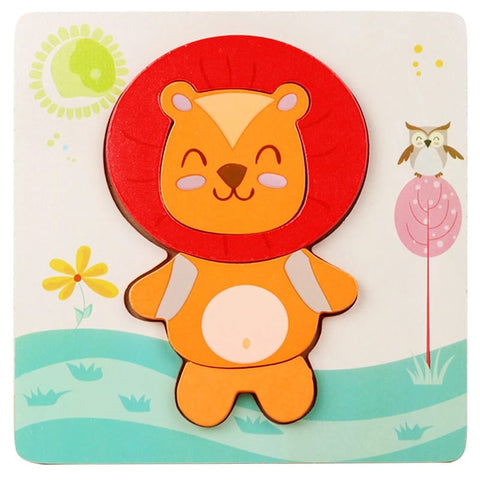 Extrokids Wooden 6x6 puzzle board printed Lion - EKT1354