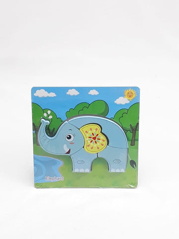 Extrokids Wooden 6x6 puzzle board printed Elephant - EKT1358
