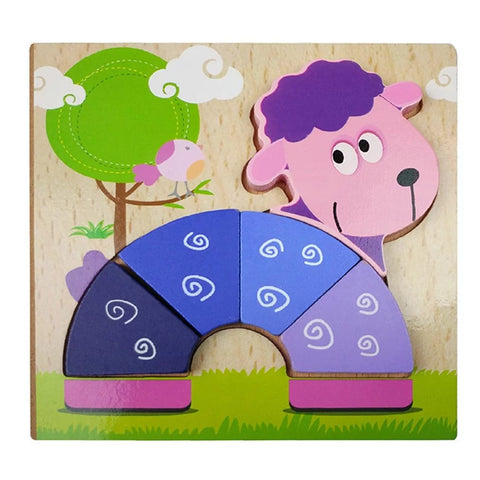 Extrokids Wooden 6x6 puzzle board printed Sheep - EKT1359