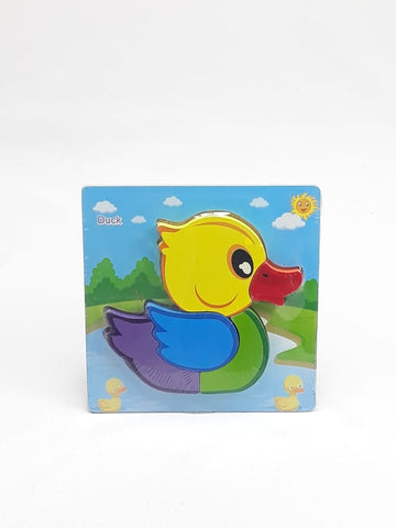 Extrokids Wooden 6x6 puzzle board printed Duck - EKT1362