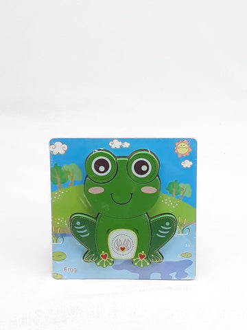 Extrokids Wooden 6x6 puzzle board printed Frog - EKT1363