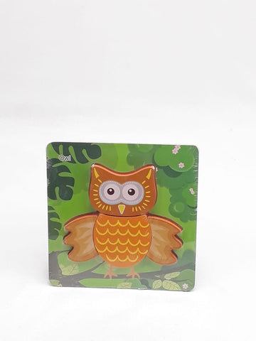 Extrokids Wooden 6x6 puzzle board printed Owl - EKT1365
