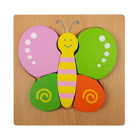 Extrokids Wooden 6x6 puzzle board printed Butterfly - EKT1367