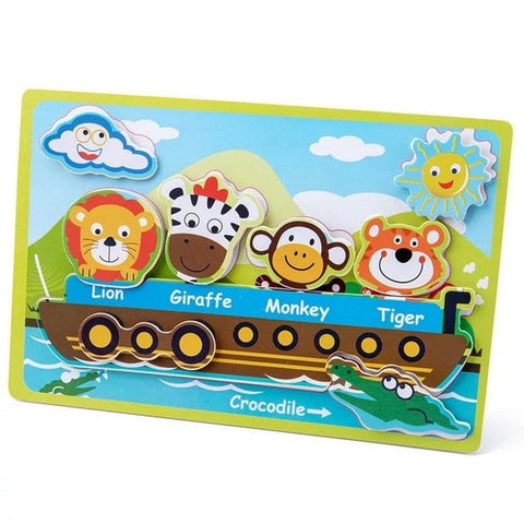 Extrokids Cartoon Excellent Wooden Puzzle Animal Pair Matching Montessori Game for Children - EKT1409