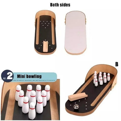 Extrokids Hot Selling Mini Desktop Bowling Game Set Wooden Kids Children Ball Board Game Toy - EKT1414