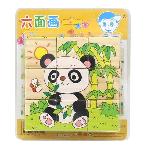 Hand Grab Board Montessori Wooden Puzzle Toys Baby Early Educational Learning Toys for Children Wild Animal 3D Jigsaw Puzzle type 1 - EKT1424