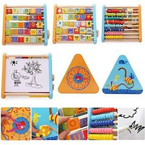 Kids Activity Triangle 5 Side Learn Shelf Math Calculation Toy (Multicolor) - EKT1453