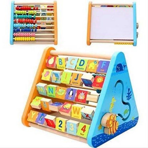 Kids Activity Triangle 5 Side Learn Shelf Math Calculation Toy (Multicolor) - EKT1453