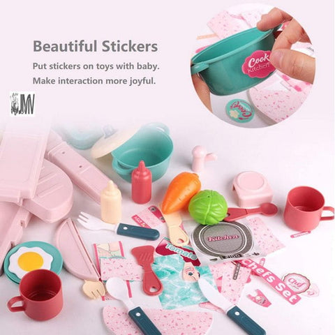 Extrokids Pretend Play Accessories Realistic Food 3-in-1 Little Chef Kitchen Playset - EKT1466