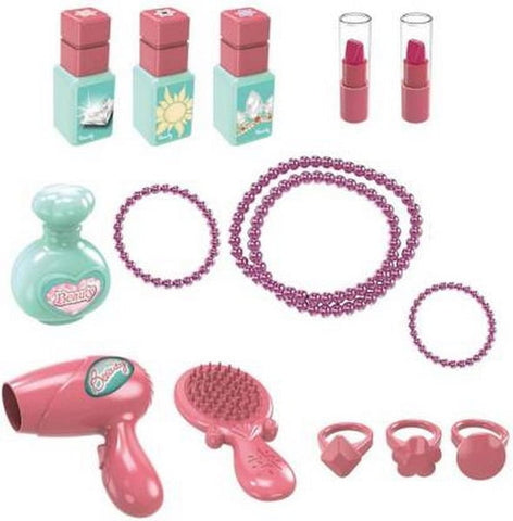 Girls Makeup Toys Kids Toy Pretend Play Set Makeup Toys in Suitcase 3 in 1 Beauty Set - EKT1478