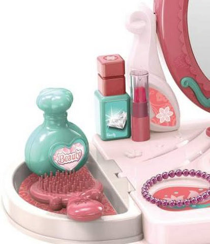 Girls Makeup Toys Kids Toy Pretend Play Set Makeup Toys in Suitcase 3 in 1 Beauty Set - EKT1478