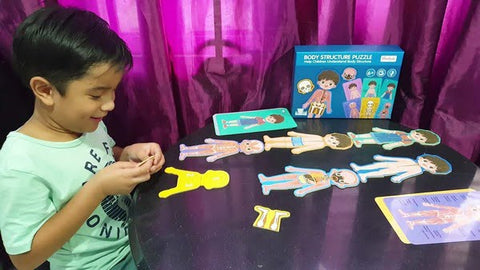 Extrokids Wooden Boy Body Structure jigsaw puzzle For Cognitive Safety Educational Toys - EKT1493