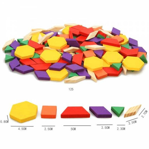 125 Pcs Block Cube Educational Toy Wooden Puzzle Game for Kids - EKT1497