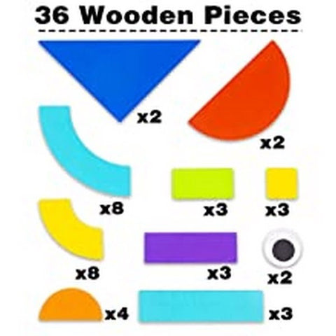 Extrokids Wooden Pattern Blocks Jigsaw Puzzle - EKT1502
