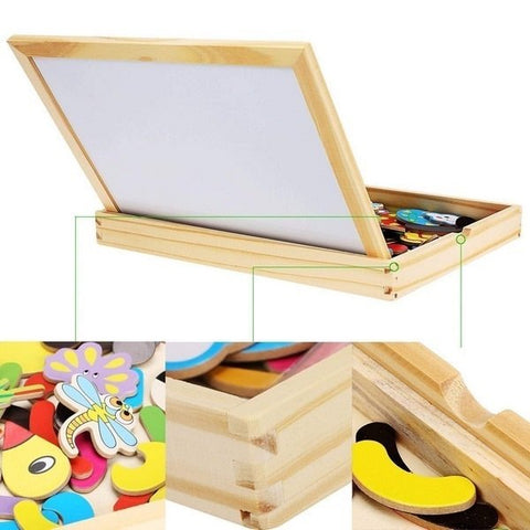 Extrokids Fantastic Wooden Multipurpose Easel Childrens Jigsaw Puzzle Drawing Board Wooden Toy EKT1503