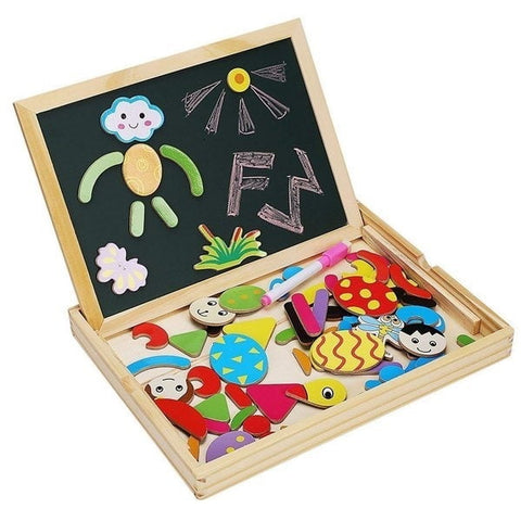 Extrokids Fantastic Wooden Multipurpose Easel Childrens Jigsaw Puzzle Drawing Board Wooden Toy EKT1503