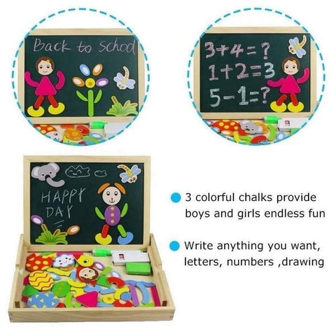 Extrokids Fantastic Wooden Multipurpose Easel Childrens Jigsaw Puzzle Drawing Board Wooden Toy EKT1503