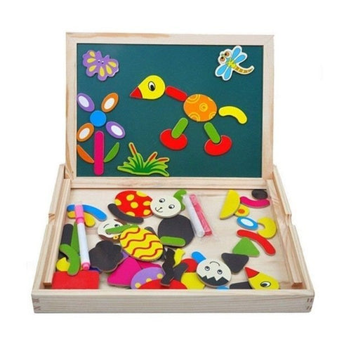 Extrokids Fantastic Wooden Multipurpose Easel Childrens Jigsaw Puzzle Drawing Board Wooden Toy EKT1503