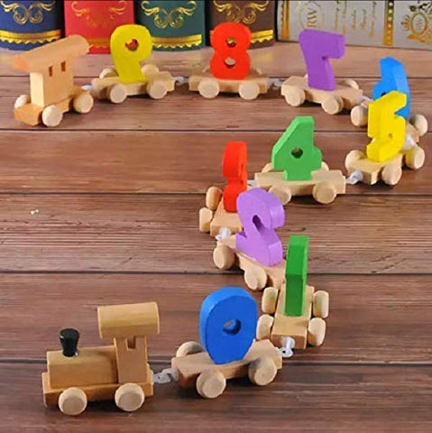 Extrokids Wooden Number Digital Train Blocks Set for Kids Educational Learning Train Toys Set with - EKT1512