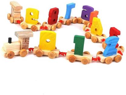 Extrokids Wooden Number Digital Train Blocks Set for Kids Educational Learning Train Toys Set with - EKT1512