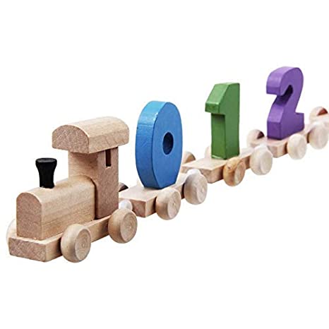 Extrokids Wooden Number Digital Train Blocks Set for Kids Educational Learning Train Toys Set with - EKT1512